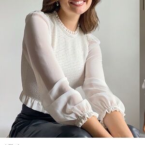 Aritzia Tempest Blouse - White - Medium